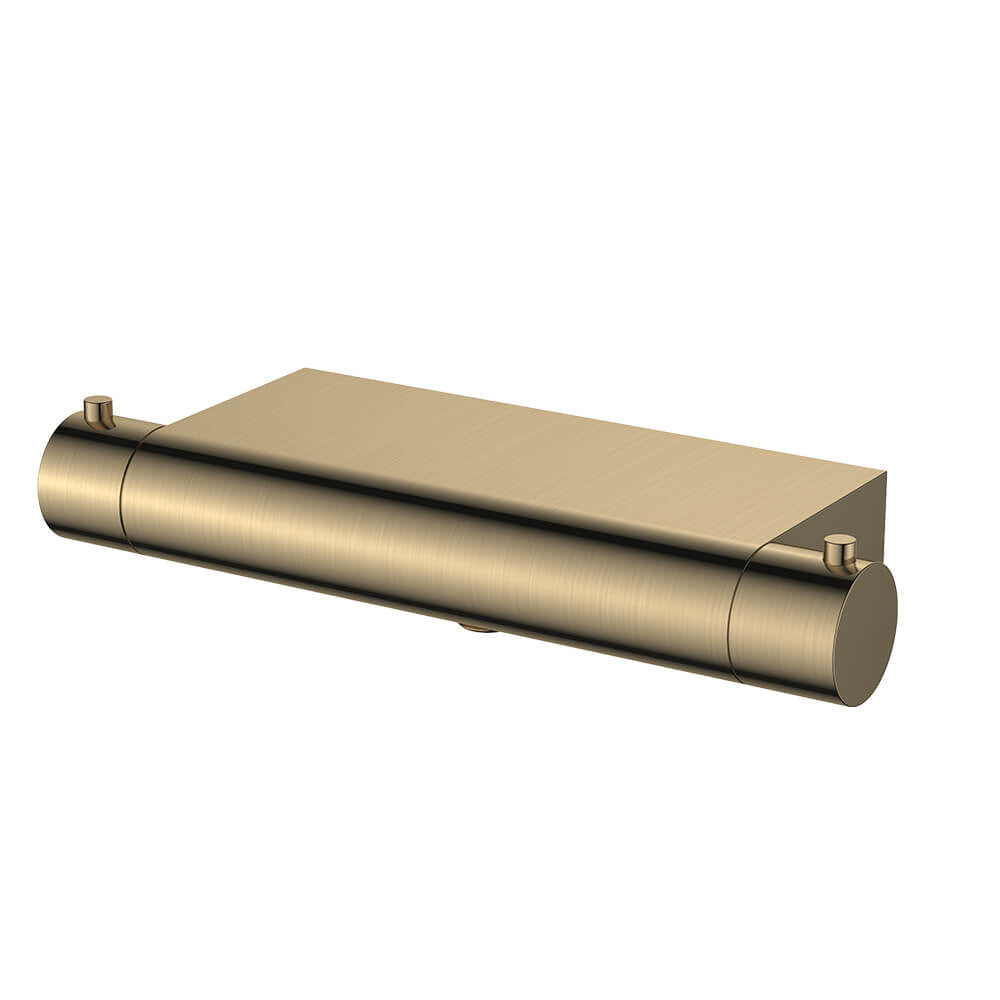 Regn thermostatische douchemengkraan met planchet, Geborsteld goud - 10010BB