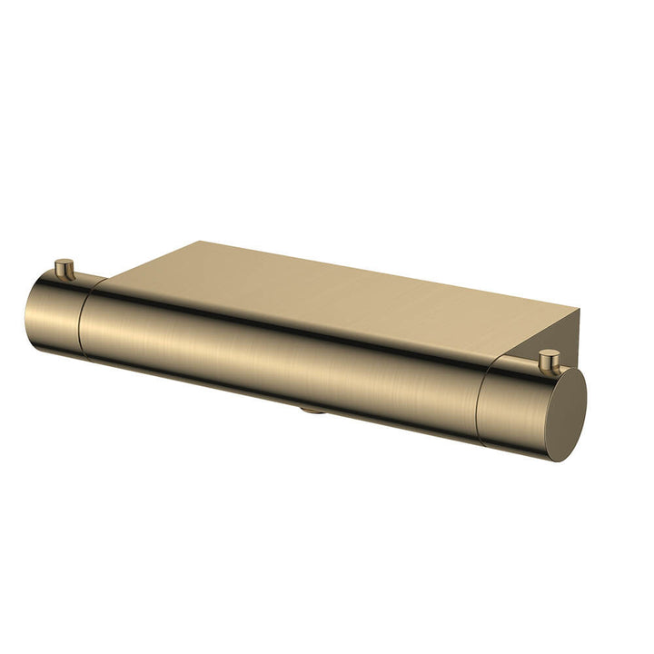 Regn thermostatische douchemengkraan met planchet, Geborsteld goud - 10010BB