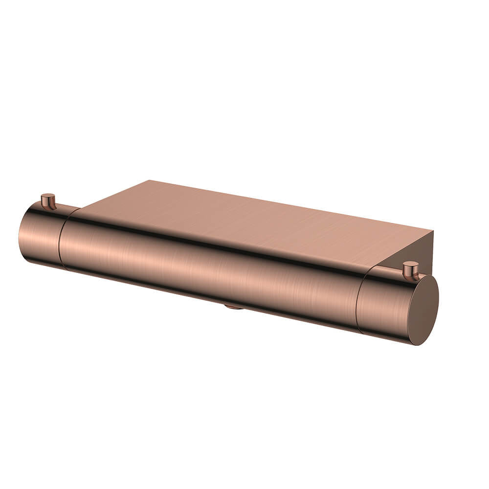 Regn thermostatische douchemengkraan met planchet, Geborsteld koper - 10010RG