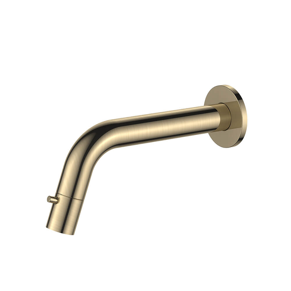 Regn fonteinkraan gebogen inbouw - inkortbaar, Geborsteld goud - 10012BB