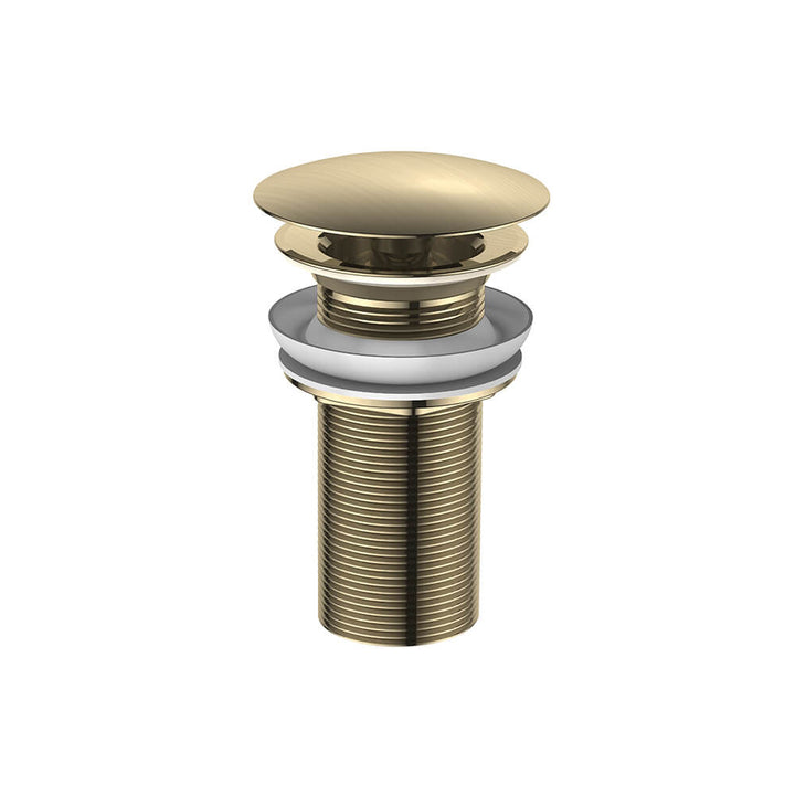 Regn vaste wastafelafvoerplug met lange schacht, Geborsteld goud - 13003BB