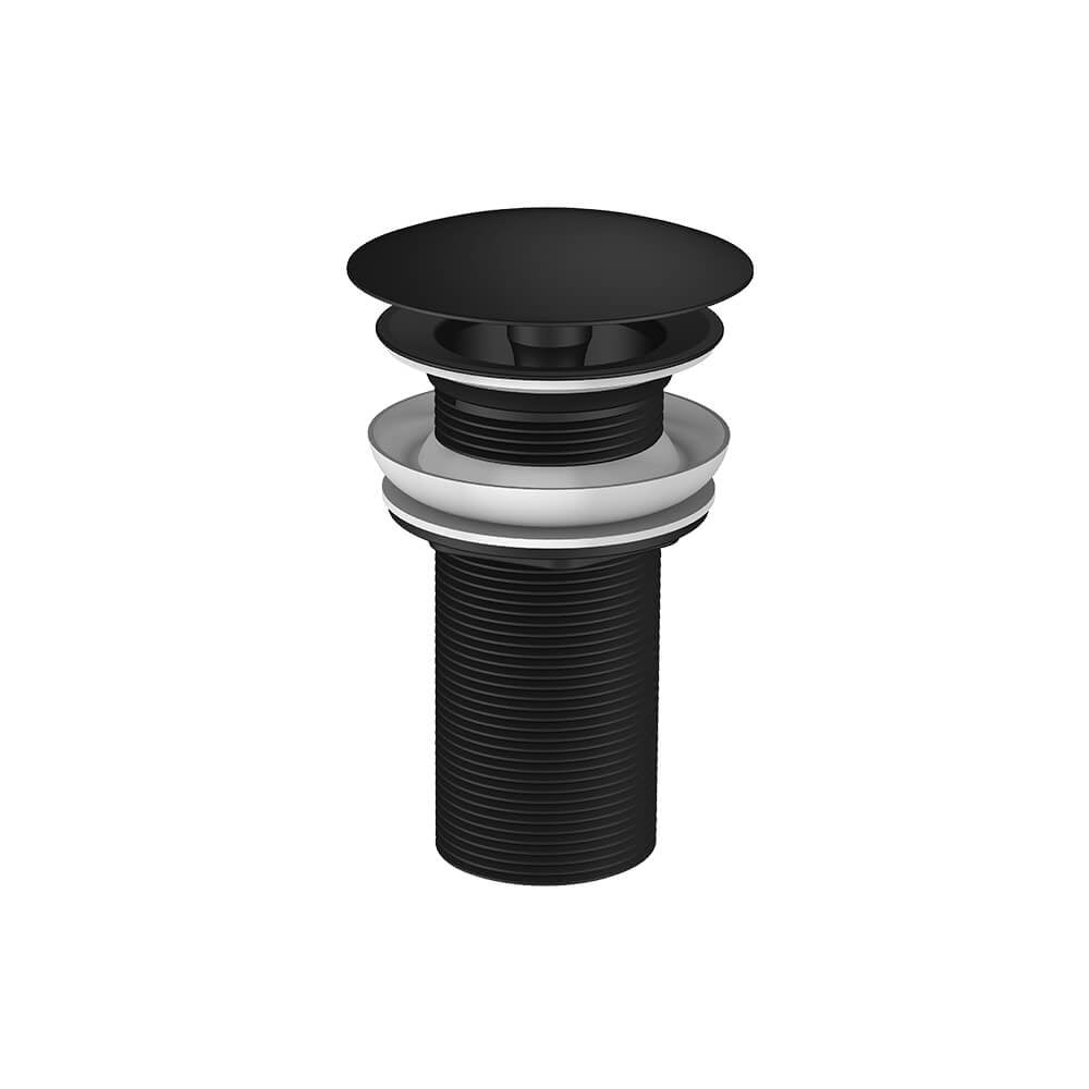 Regn vaste wastafelafvoerplug met lange schacht, Mat Zwart - 13003MB
