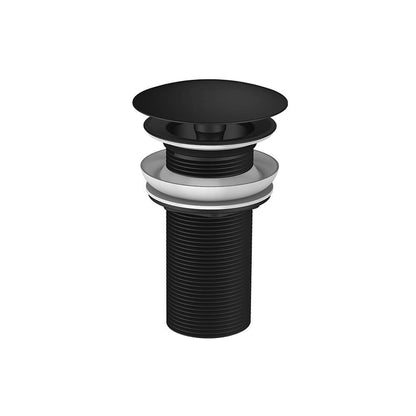 Regn vaste wastafelafvoerplug met lange schacht, Mat Zwart - 13003MB