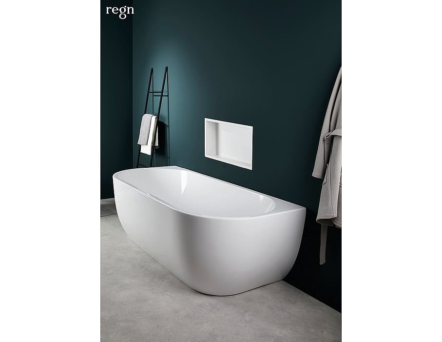 Regn back-to-wall bad 180 x 80cm Inclusief waste, wit - 14005WT