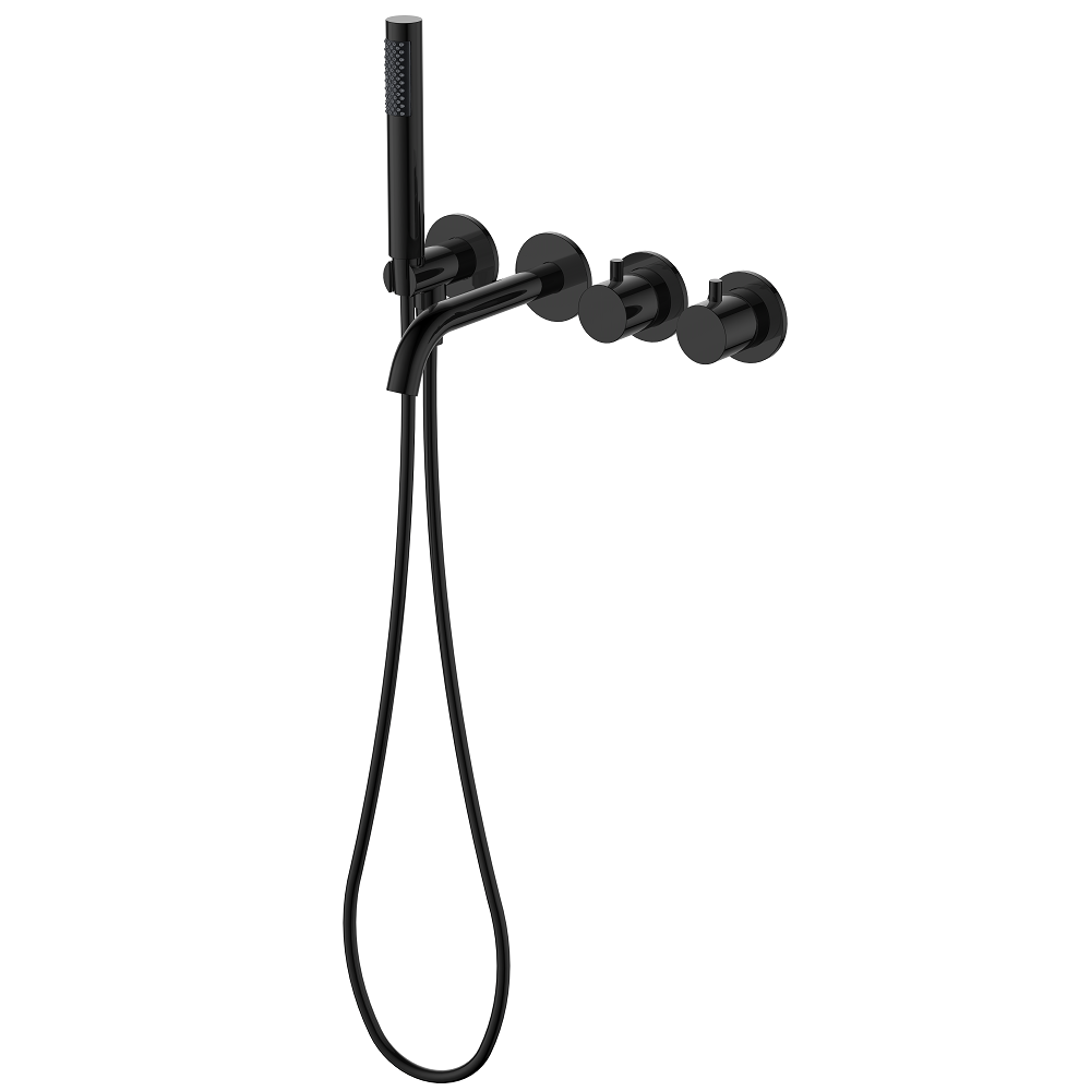 Regn complete thermostatische badinbouwset, gun metal black - 15002GM