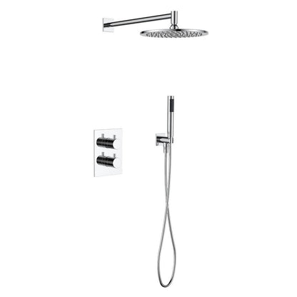 Regn complete thermostatische regendouche inbouwset rechthoek, Chroom - 15003CR