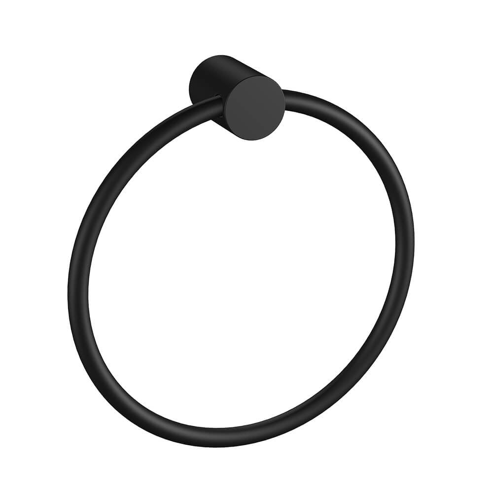 Regn handdoekring, Mat Zwart - 17004MB
