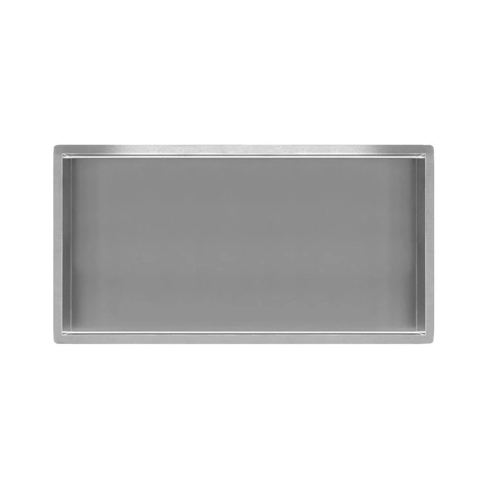 Regn inbouwnis 30 x 60 x 10cm, Geborsteld nikkel - 17010BN