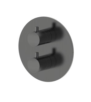 10021GM — Regn thermostaat met stop/omstel afbouwdeel rond, gun metal