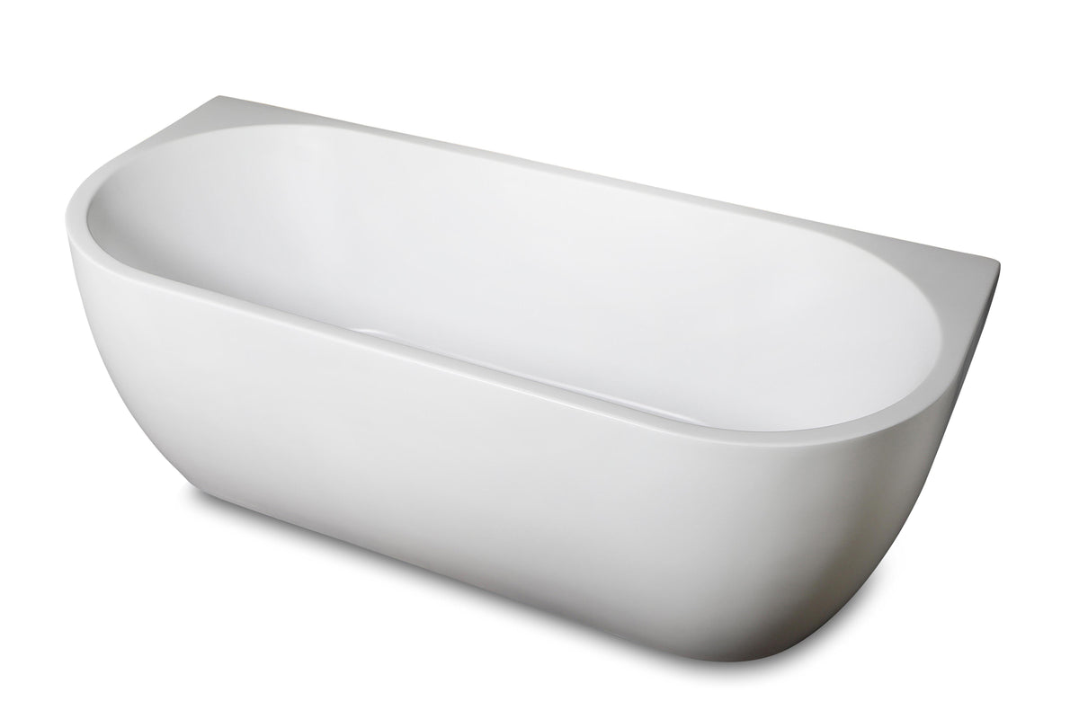 14105MW — Regn back to wall bad half rond 180x80cm, mat wit