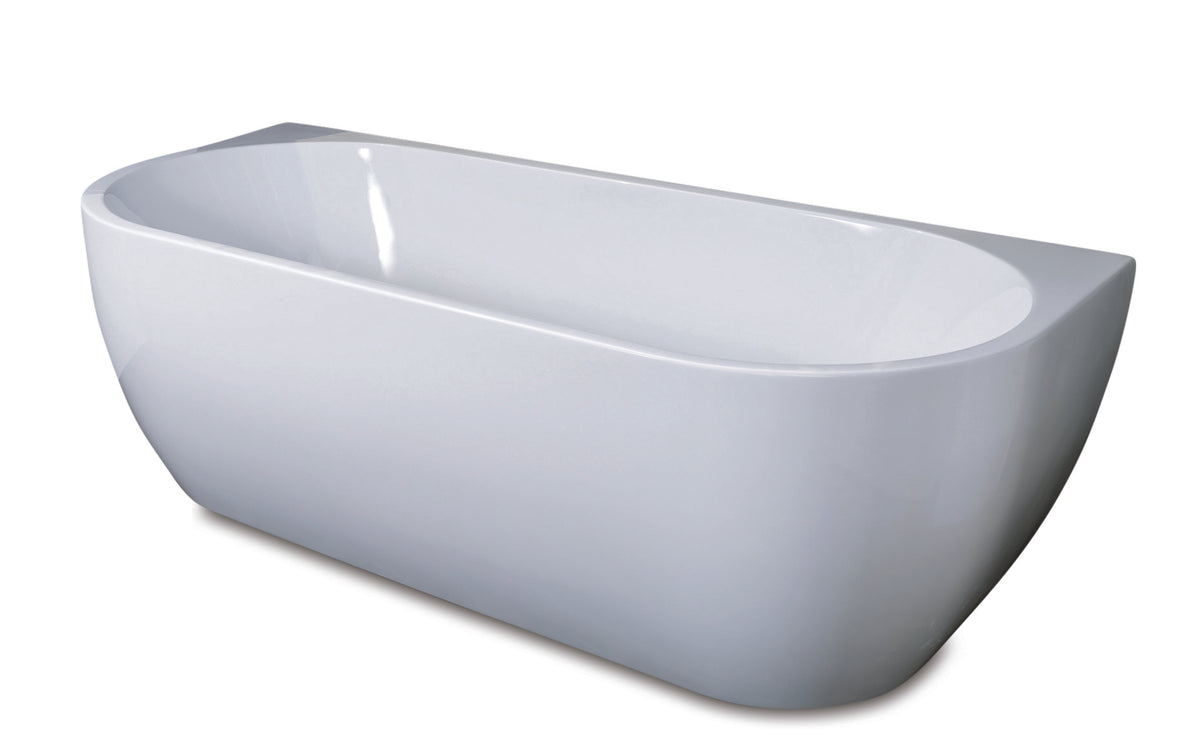 14105WT — Regn back to wall bad half rond 180x80cm, glans wit