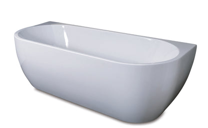 14105WT — Regn back to wall bad half rond 180x80cm, glans wit