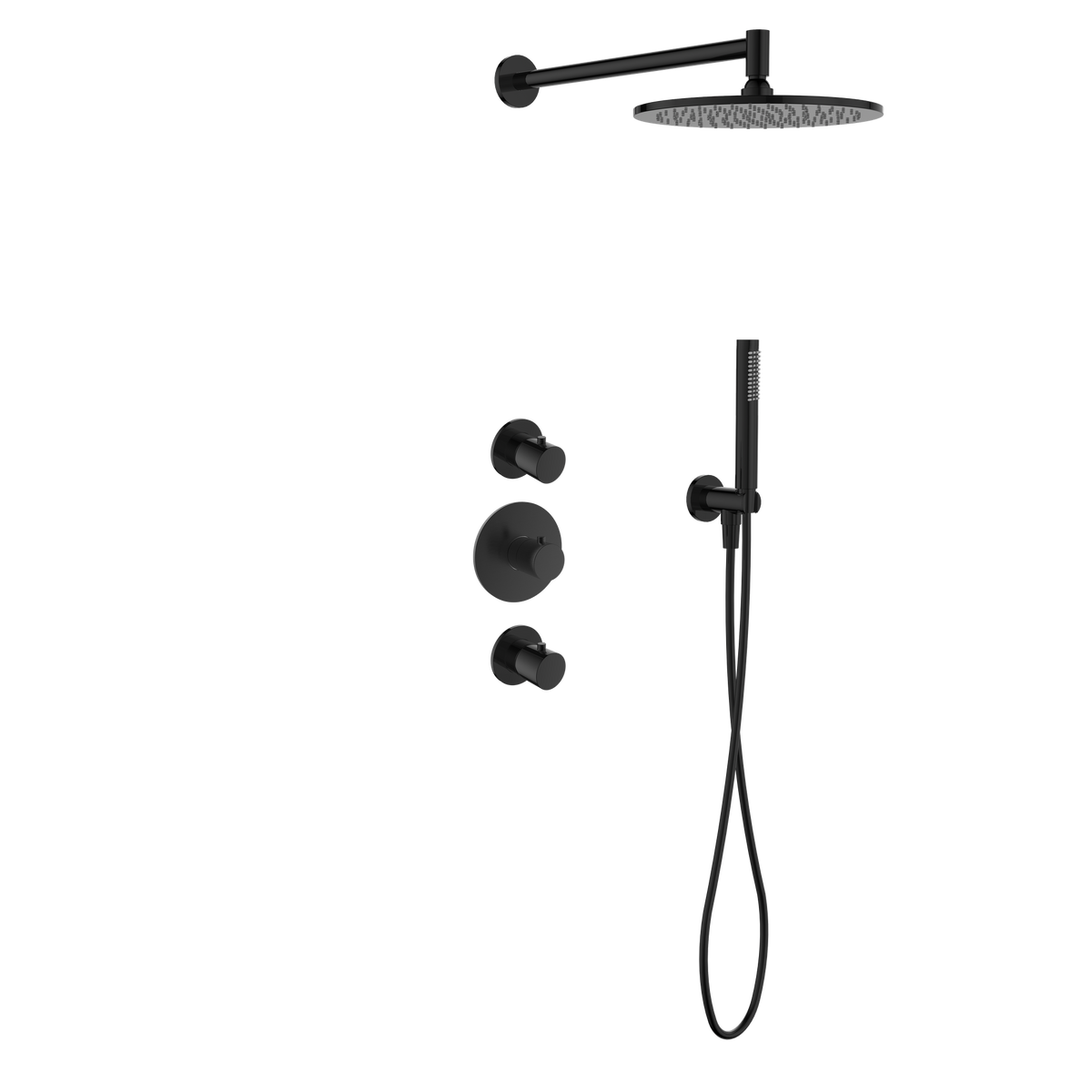 15027GM — 15027GM - Regn inbouw regendoucheset met stopkranen, gun metal
