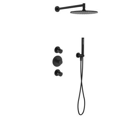 15027GM — 15027GM - Regn inbouw regendoucheset met stopkranen, gun metal