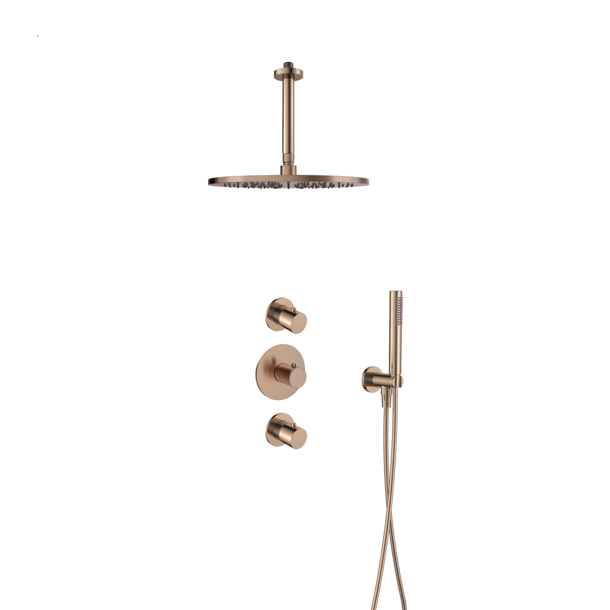 15028RG — 15028RG - Regn inbouw rdoucheset stkrn met plafondarm, koper