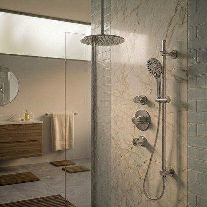 15030CR — 15030CR - Regn inbouw rdoucheset stkrn met glstang, plfarm, chroom