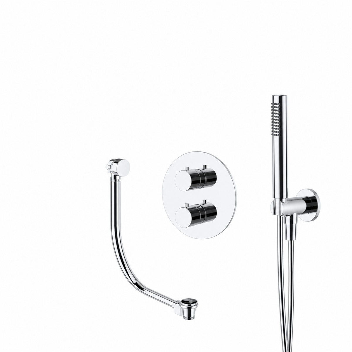 15038CR — 15038CR - Regn badset inbouw met ronde plaat en vulsysteem, chroom