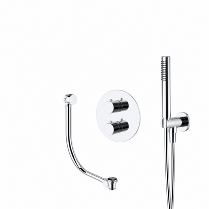 15038CR — 15038CR - Regn badset inbouw met ronde plaat en vulsysteem, chroom