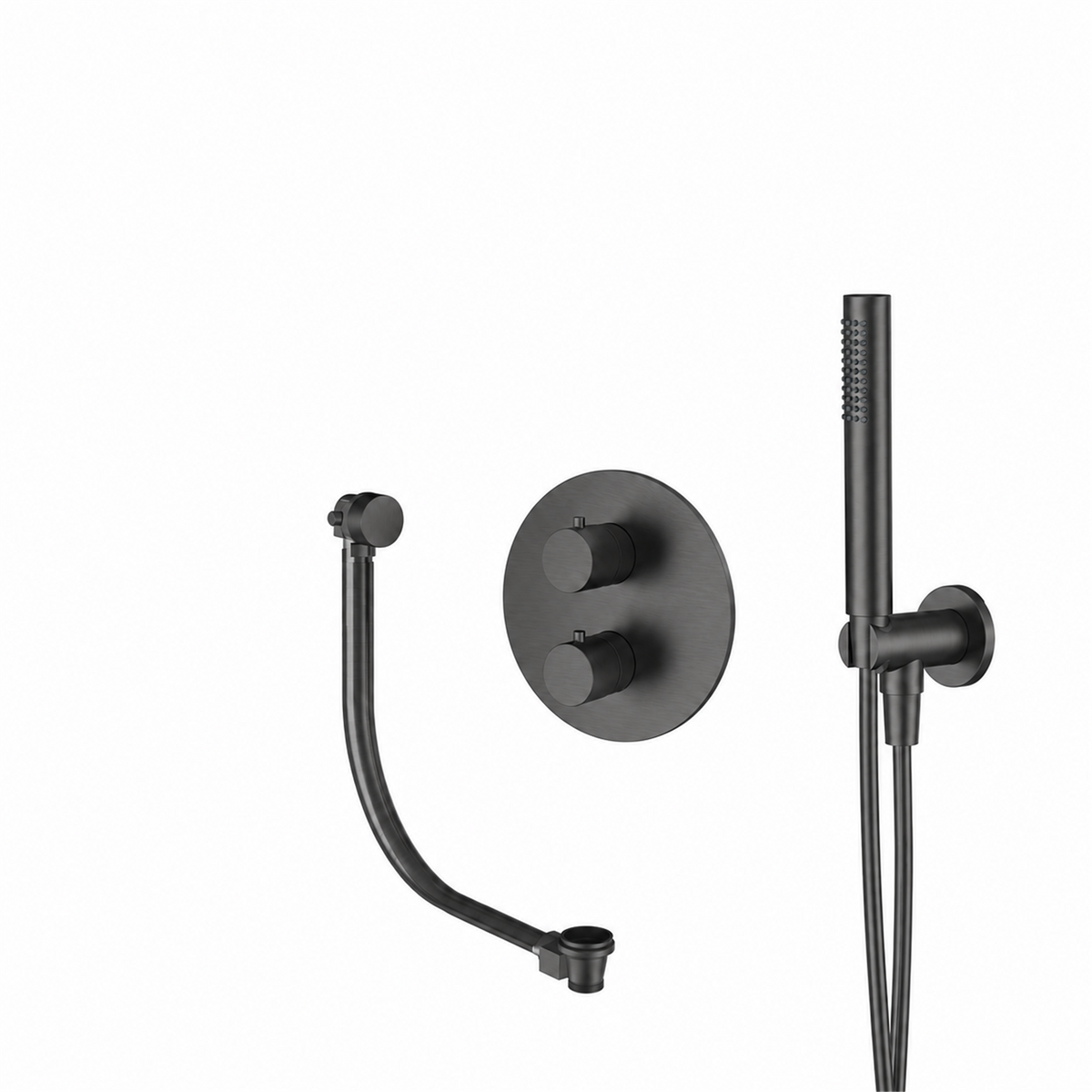 15038GM — 15038GM - Regn badset inbouw met ronde plaat en vulsysteem, gun metal