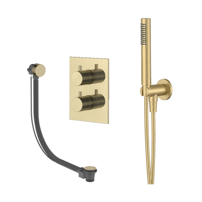 15039BB — 15039BB - Regn badset inbouw vierkant met vulsysteem, goud