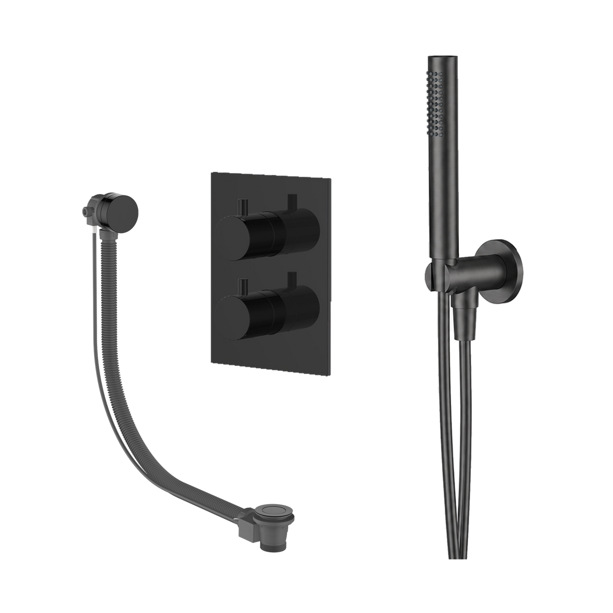 15039GM — 15039GM - Regn badset inbouw vierkant met vulsysteem, gun metal