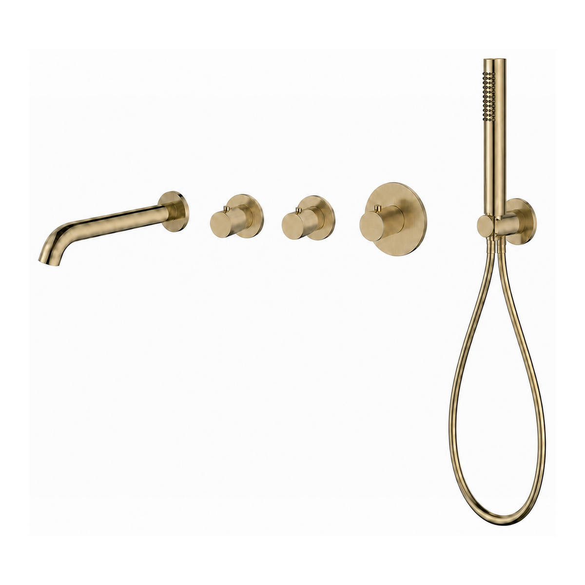 15040BB — 15040BB - Regn badset inbouw stopkranen, goud