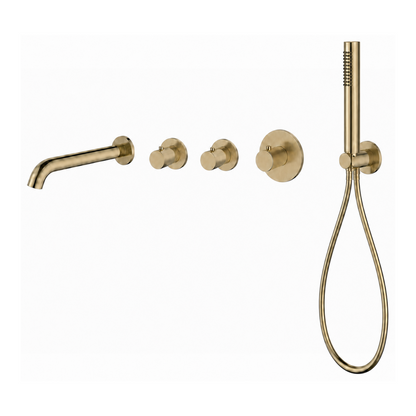 15040BB — 15040BB - Regn badset inbouw stopkranen, goud