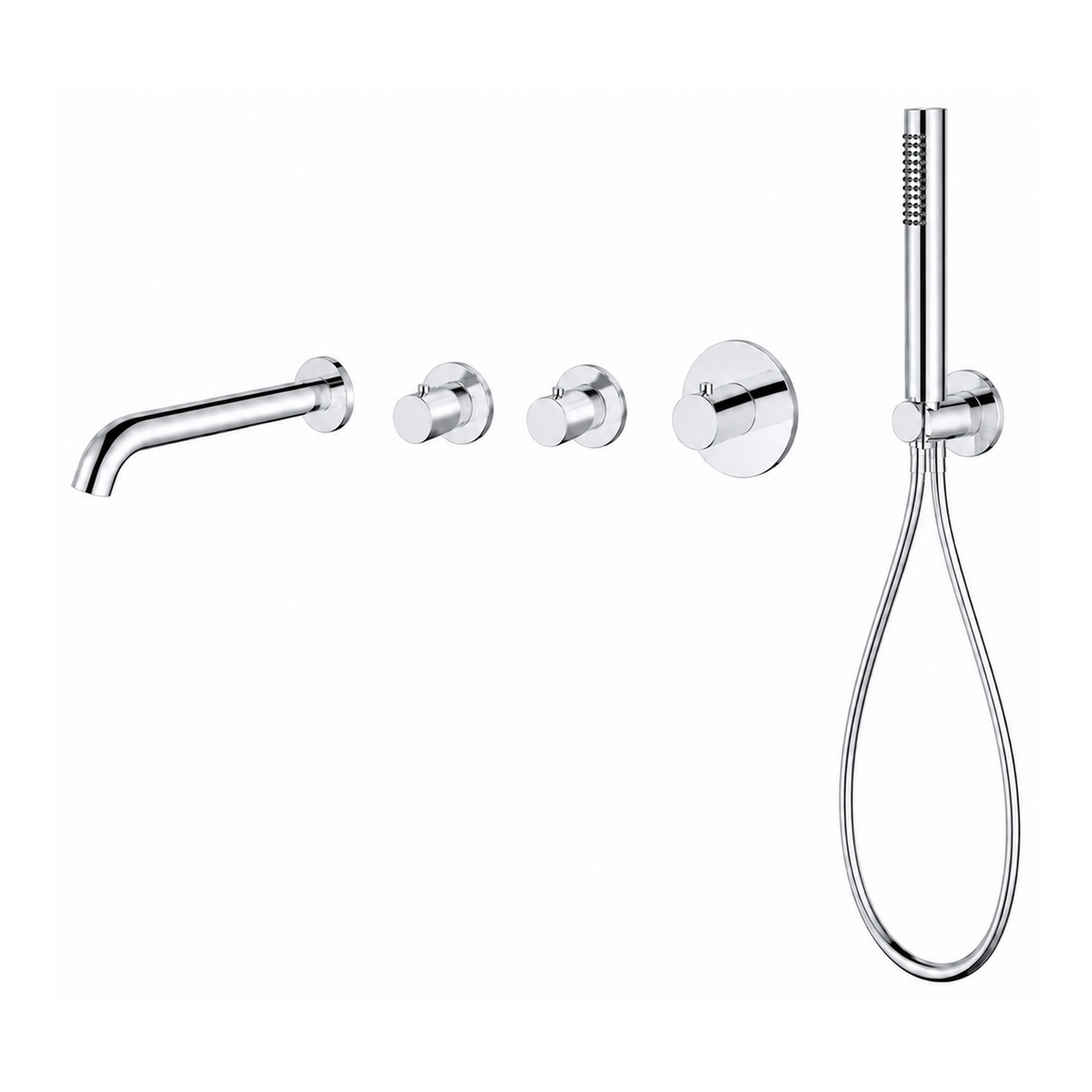 15040CR — 15040CR - Regn badset inbouw stopkranen, chroom
