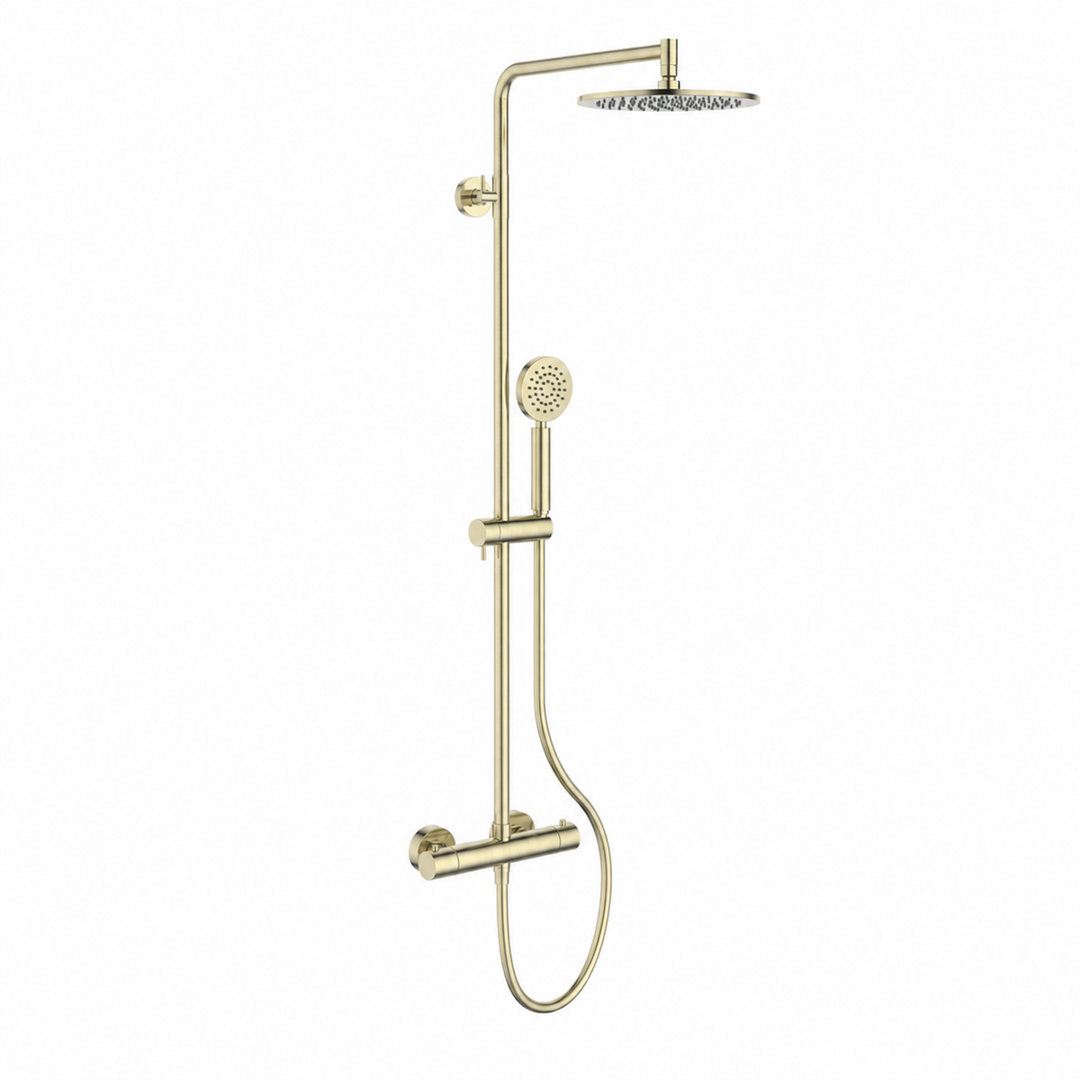 15100CH — Regn opbouw regendoucheset met ronde handdouche, champagne