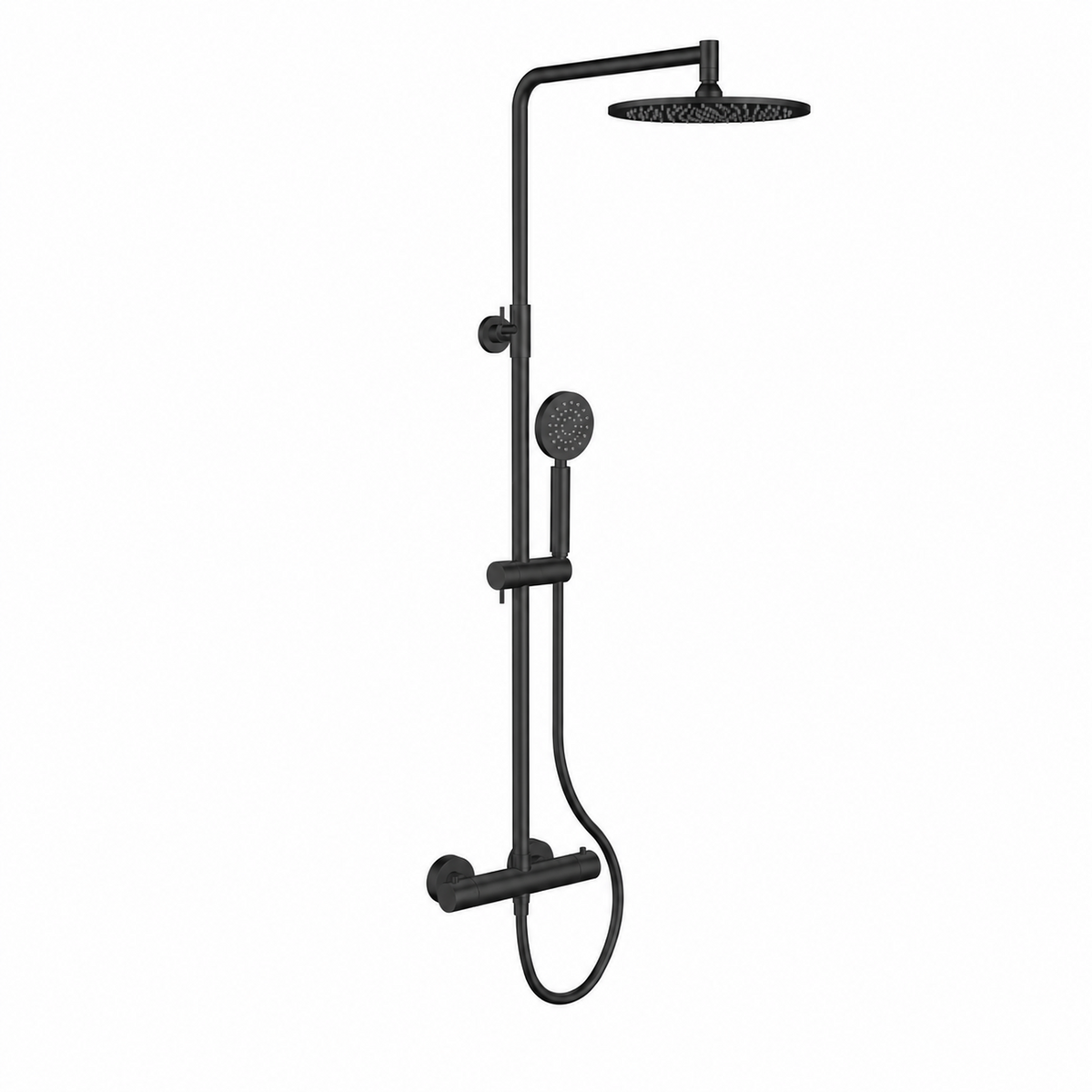 15100MB — 15100MB - Regn opbouw regendoucheset met ronde handdouche, mat zwart