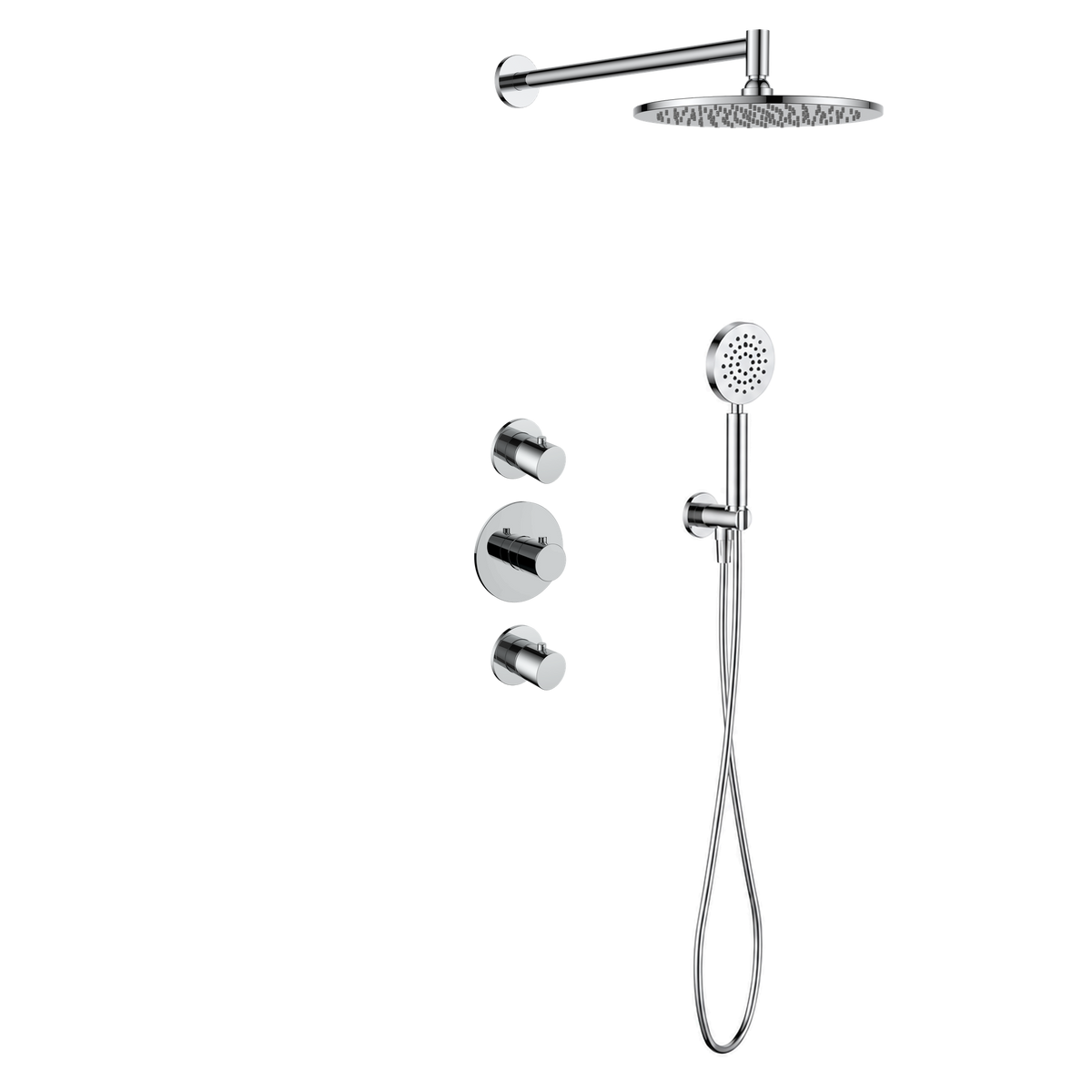 15127CR — 15127CR - Regn inbouw rdoucheset stkrn met ronde handdouche, chroom