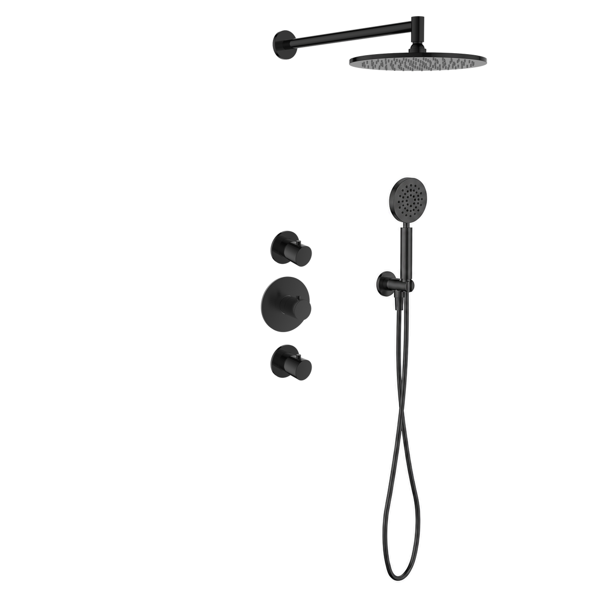 15127GM — 15127GM - Regn inbouw rdoucheset stkrn met ronde handdouche, gun metal