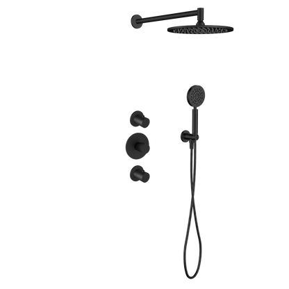 15127MB — 15127MB - Regn inbouw rdoucheset stkrn met ronde handdouche, mat zwart