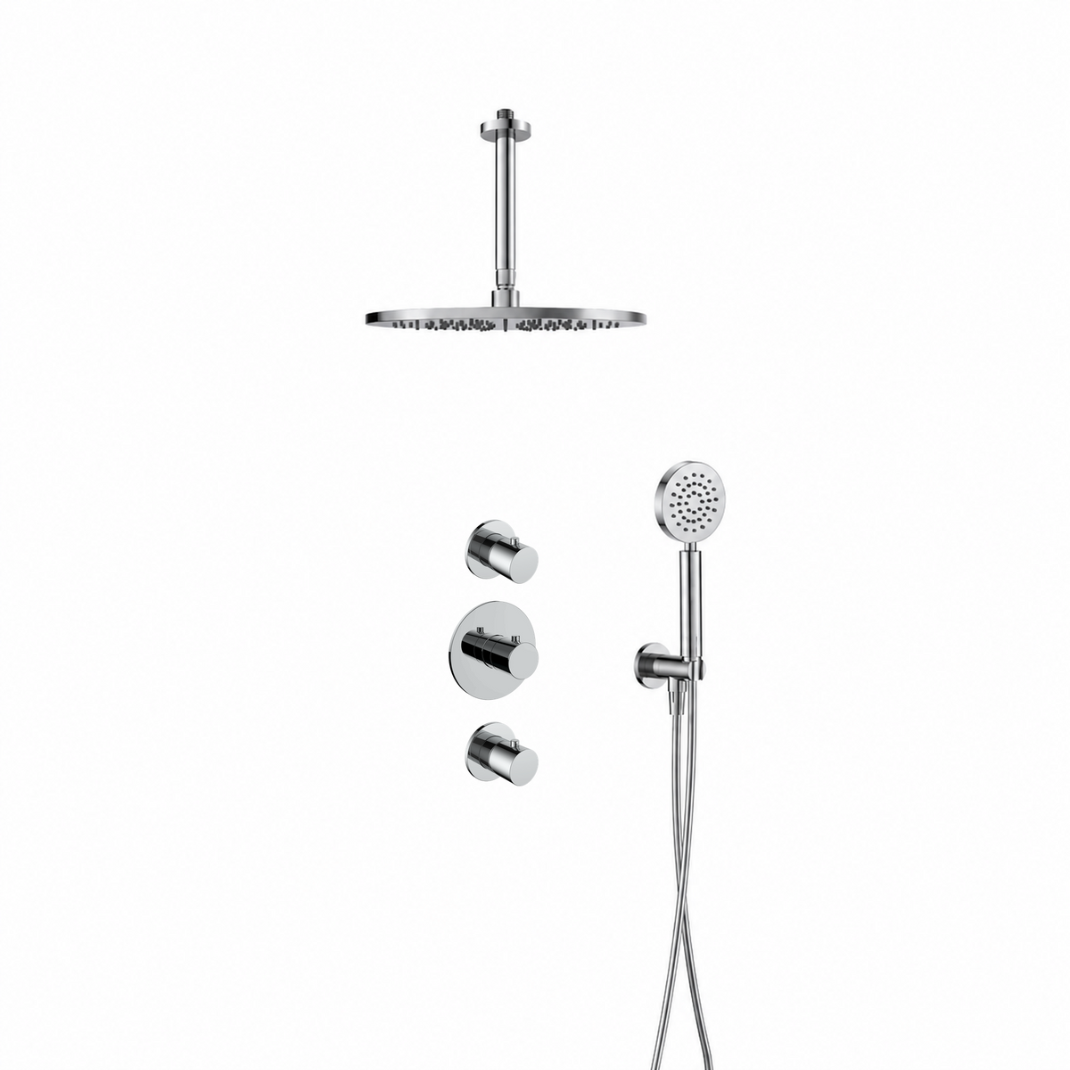 15128CR — 15128CR - Regn inb rdoucheset stkrn plafondarm ronde hdouche, chroom