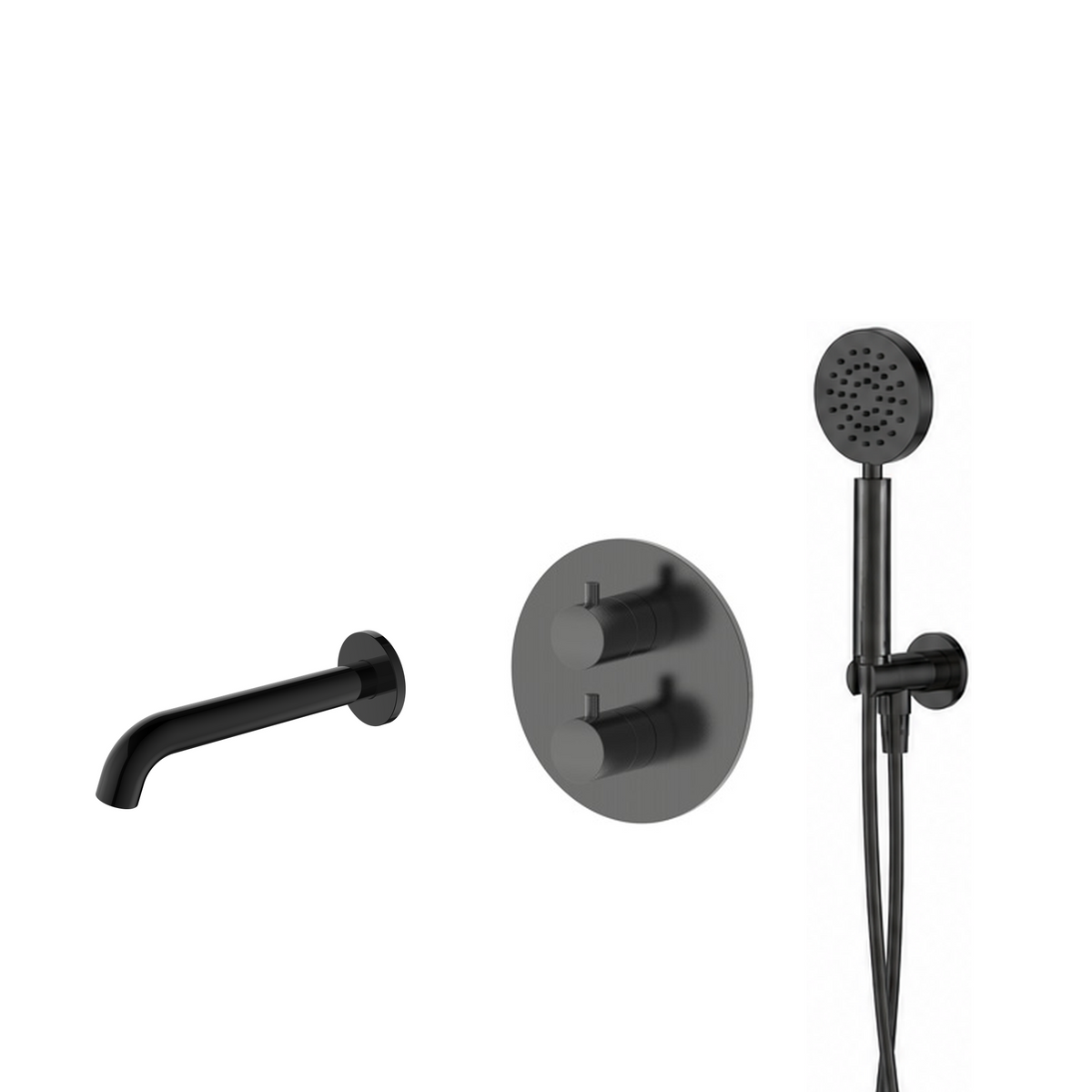 15137GM — 15137GM - Regn badset inbouw ronde plaat, uitloop, ronde hdouche, gun