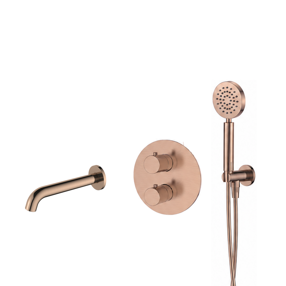15137RG — 15137RG - Regn badset inbouw ronde plaat, uitloop, ronde hdouche, kope