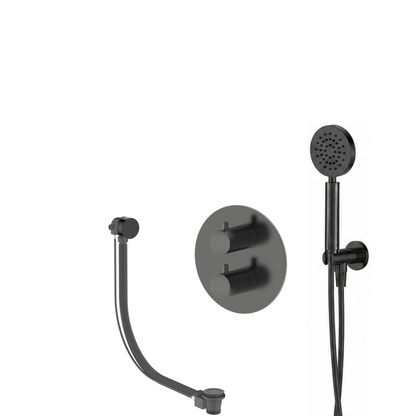15138GM — 15138GM - Regn badset inbouw rond, vulsysteem ronde h-douche, gun meta