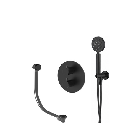 15138MB — 15138MB - Regn badset inbouw rond, vulsysteem ronde h-douche, mat zwar