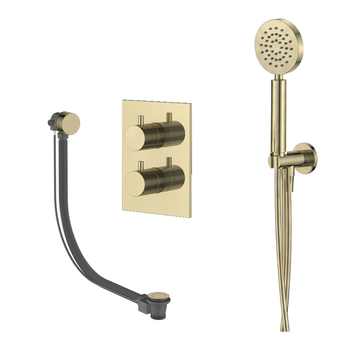 15139BB — 15139BB - Regn badset inb vkant met vsysteem en ronde h-douche, goud