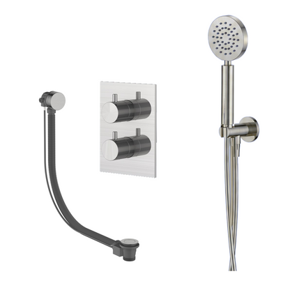 15139BN — 15139BN - Regn badset inb vkant met vsysteem en ronde h-douche, nikkel