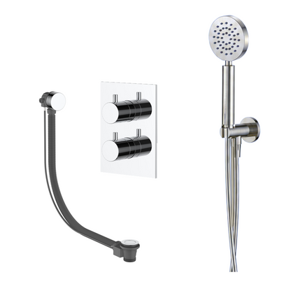 15139CR — 15139CR - Regn badset inb vkant met vsysteem en ronde h-douche, chroom