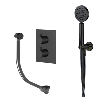 15139MB — 15139MB - Regn badset inb vkant met vsysteem en ronde h-douche, mat zw