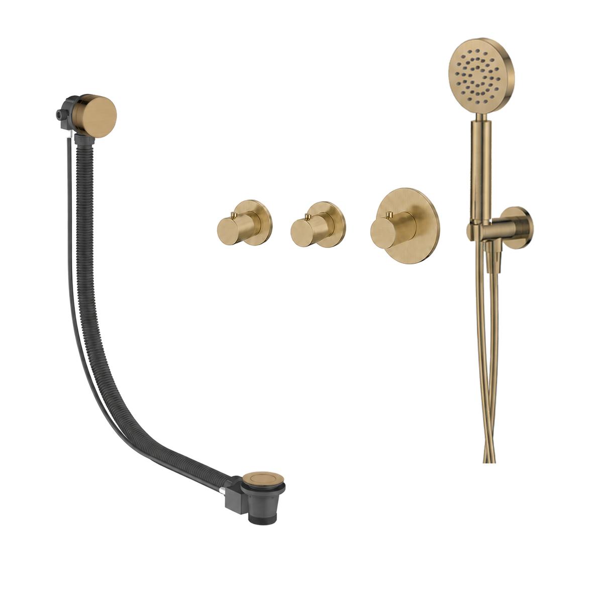 15141BB — 15141BB - Regn badset inb st-kranen met v-systeem met r hdouche, goud