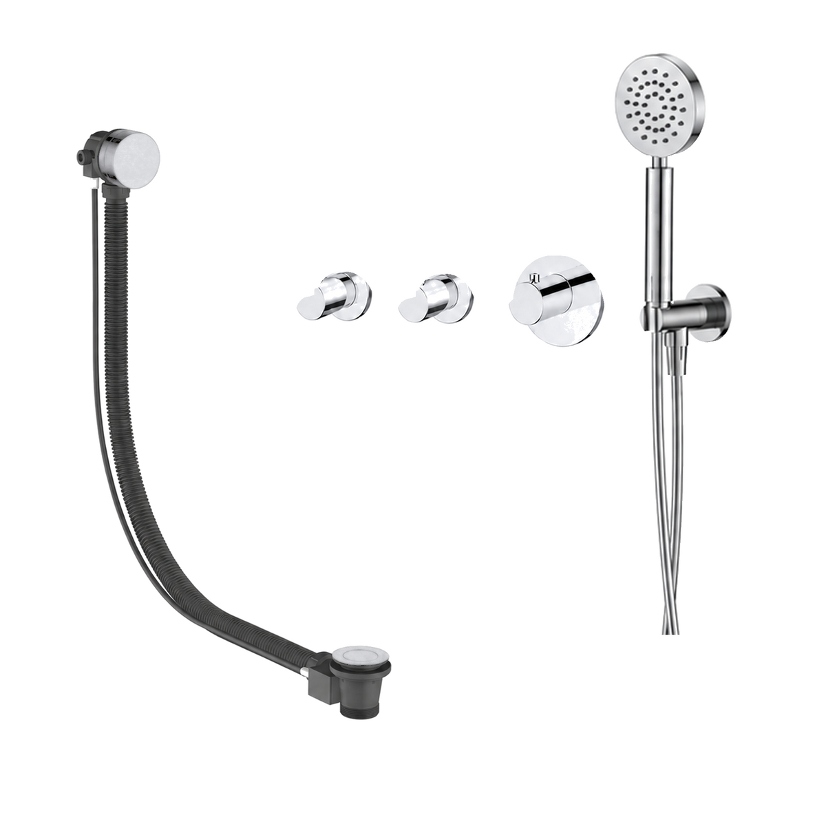 15141CR — 15141CR - Regn badset inb st-kranen met v-systeem met r hdouche, chroo