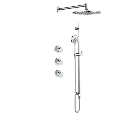 15144CR — Regn inbouw regendoucheset met stopkranen, chroom