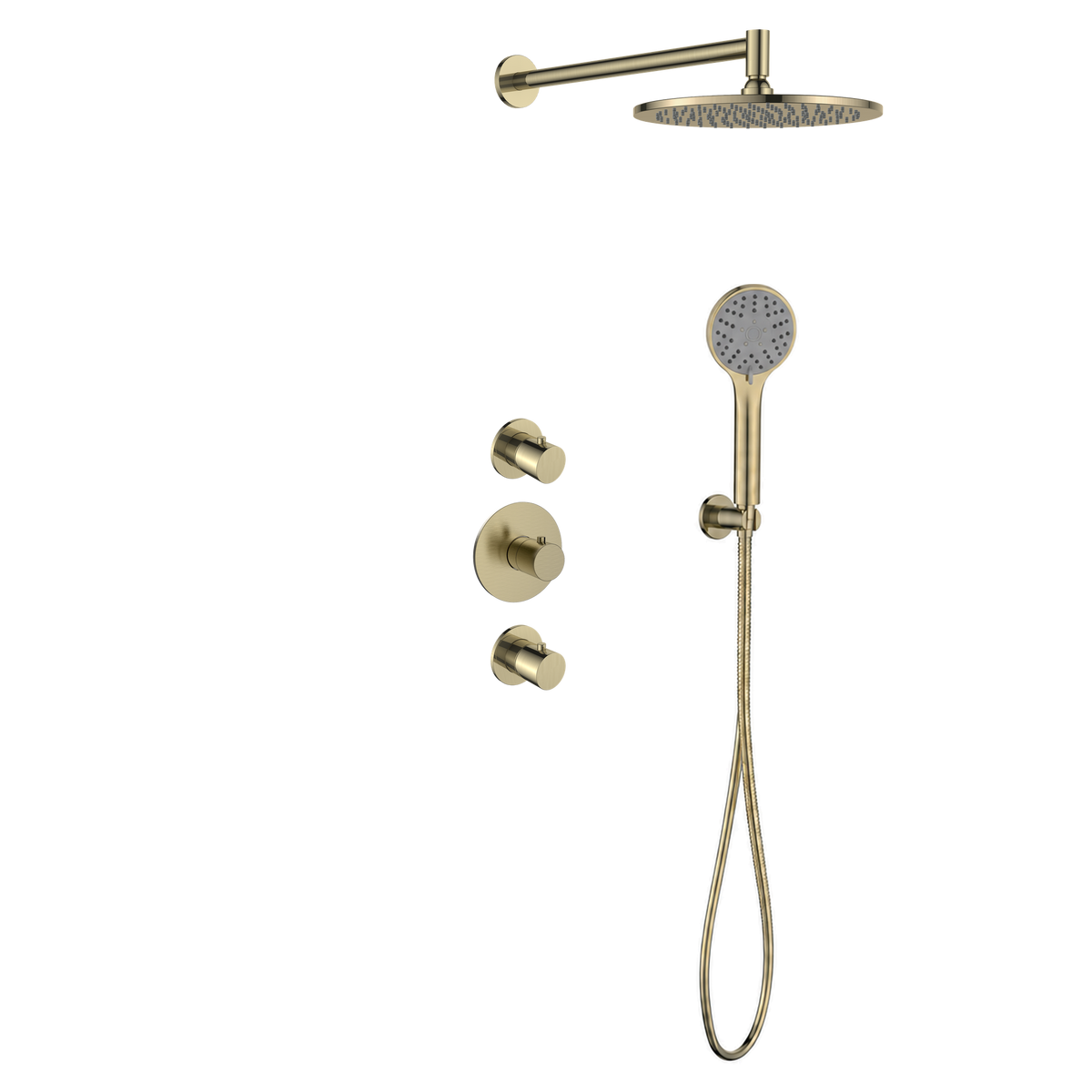 15227BB — 15227BB - Regn inbouw rdoucheset stkrn met 3-st handdouche, goud
