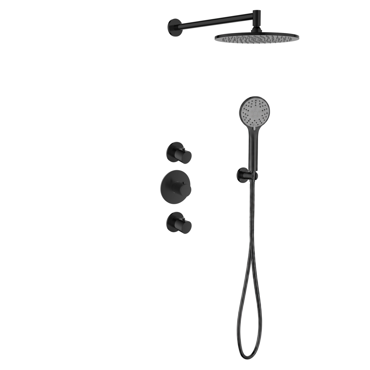 15227GM — 15227GM - Regn inbouw rdoucheset stkrn met 3-st handdouche, gun metal