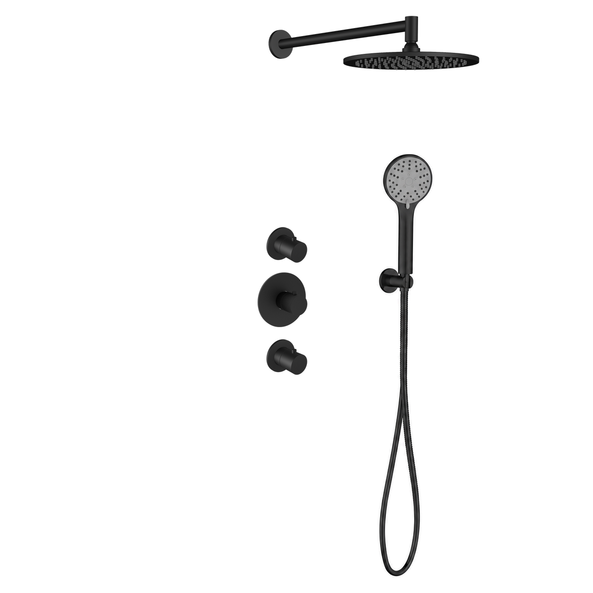15227MB — 15227MB - Regn inbouw rdoucheset stkrn met 3-st handdouche, mat zwart
