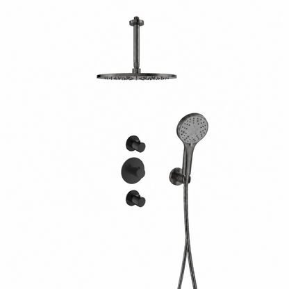 15228GM — 15228GM - Regn inb rdoucheset stkrn plafondarm 3-st hdouche, gun metal