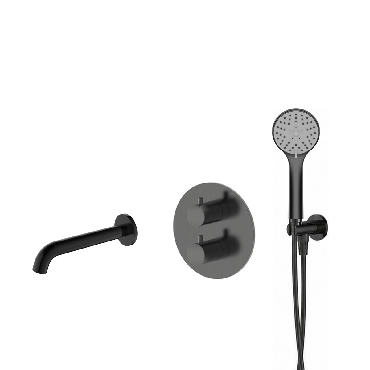 15237GM — 15237GM - Regn badset inbouw ronde plaat, uitloop, 3st-hdouche, gun me